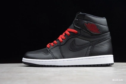555088-060 BLACK - RETRO JORDAN RED SATIN 1 GYM HIGH 0812
